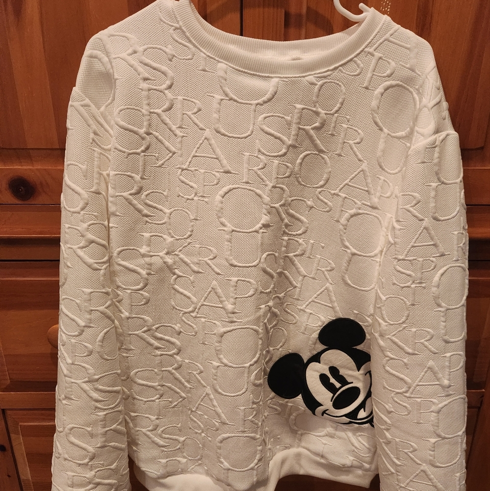 Disney White Embossed Sweater